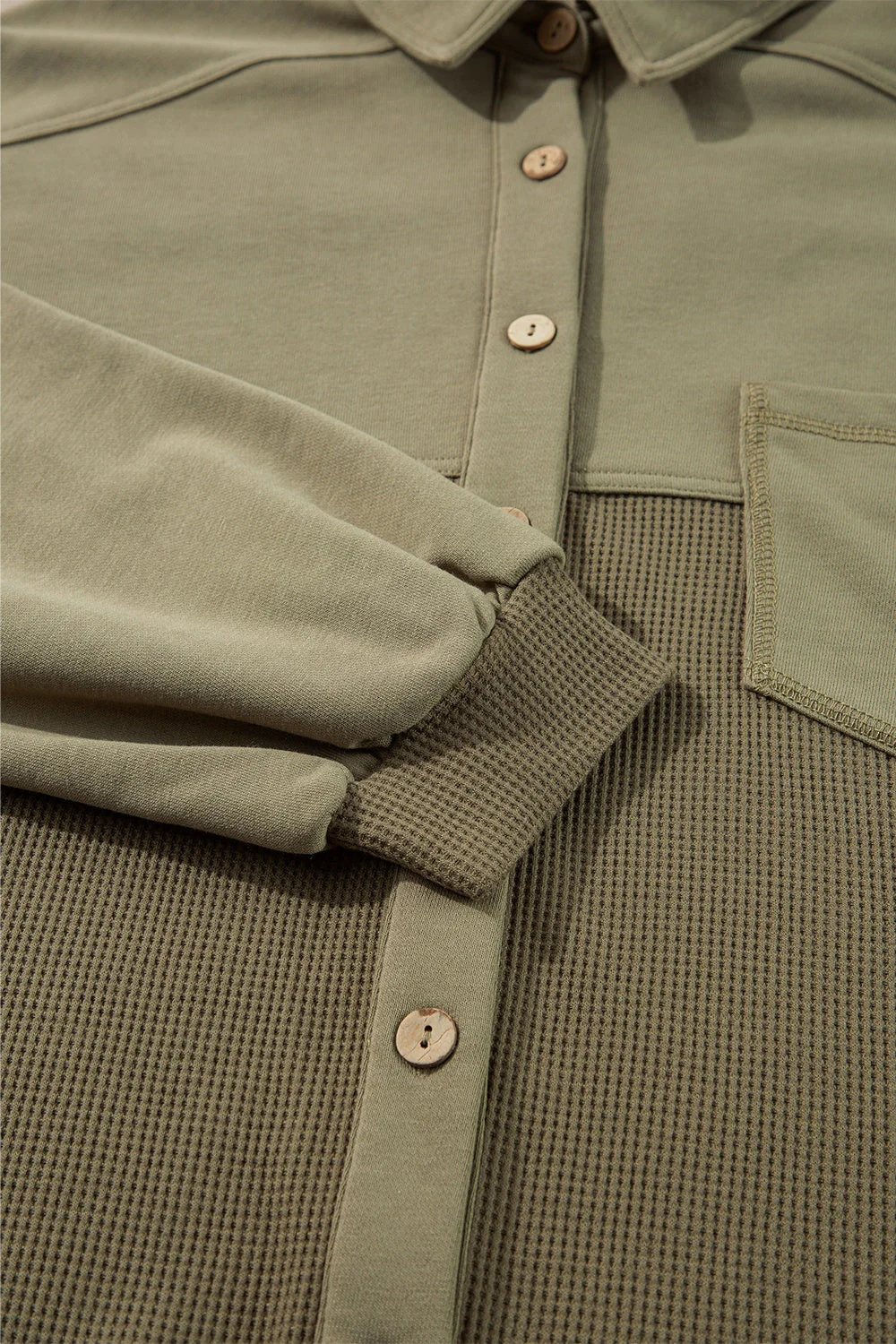 Renee | Waffle knit long sleeve jacket with collar - Image 6