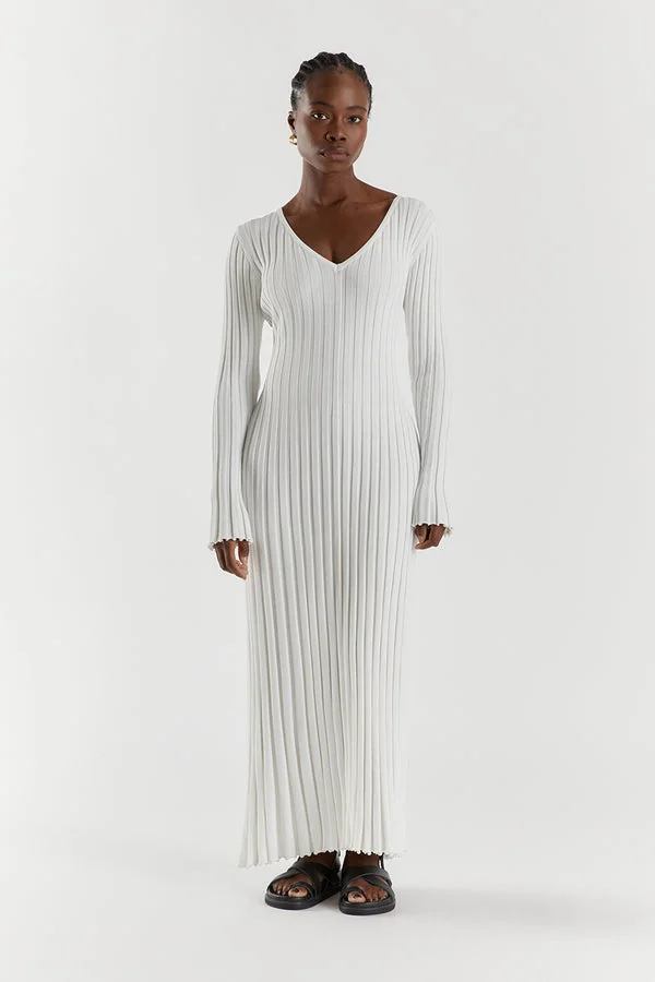 Rita® | Midi Dress With V-Neck And Knitted Sleeves