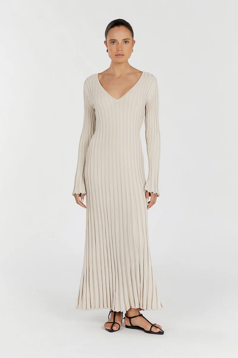 Rita® | Midi Dress With V-Neck And Knitted Sleeves - Image 10