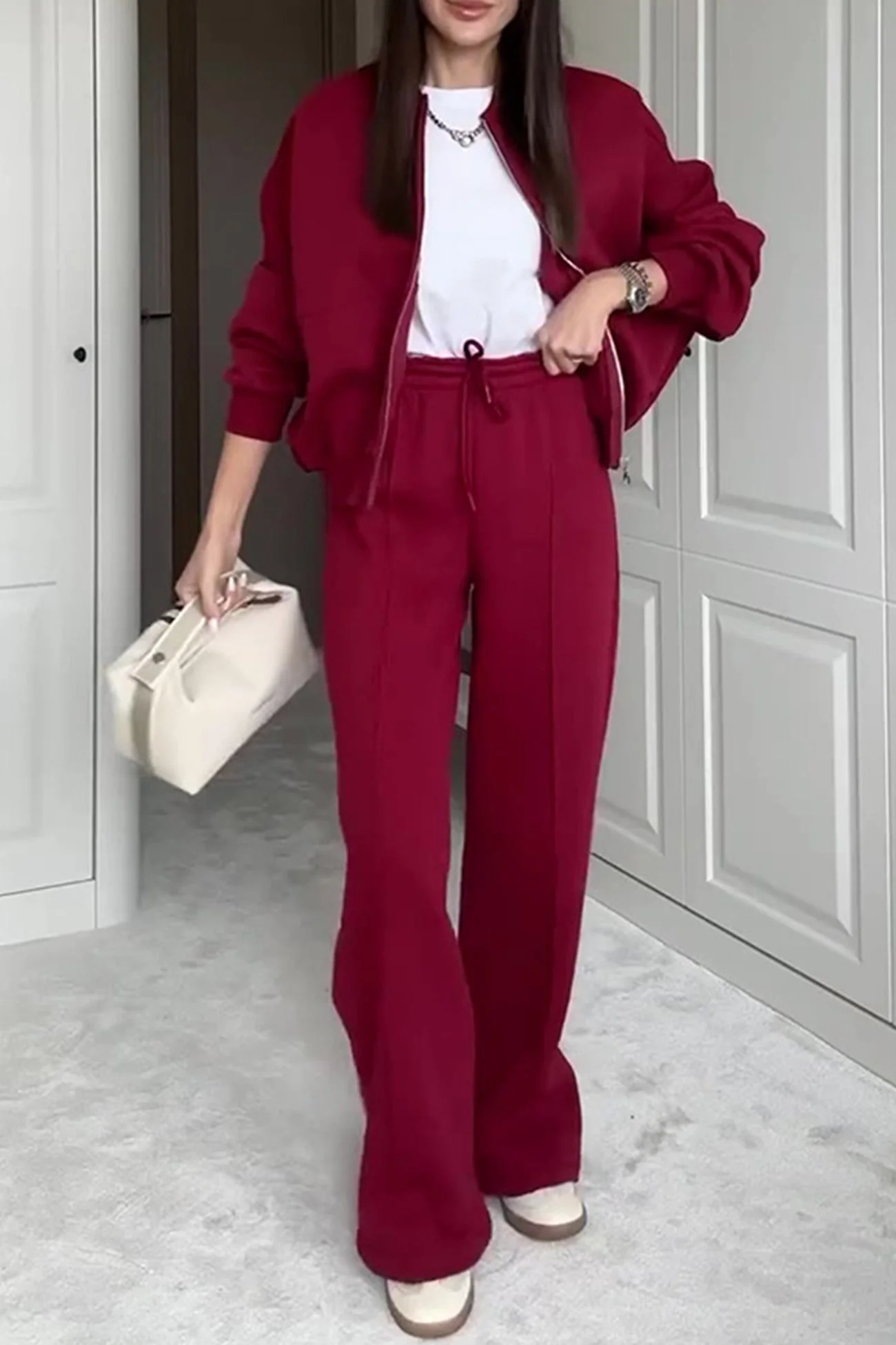 Rita | Sweatshirt jacket, straight leg, long pants set - Image 11