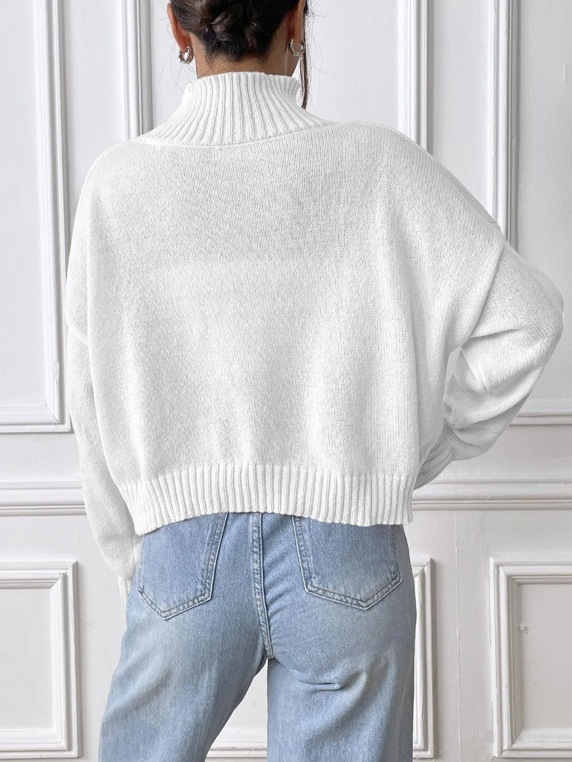 Rita | Turtleneck sweater with bow and long sleeves - Image 13