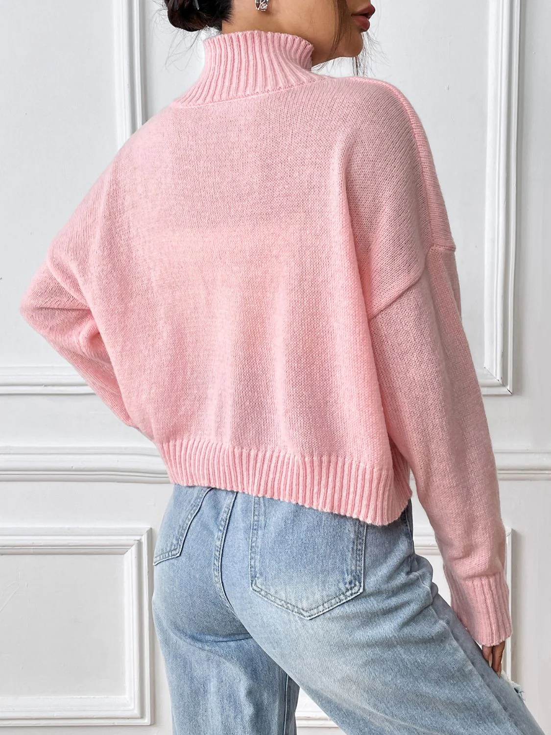Rita | Turtleneck sweater with bow and long sleeves - Image 9