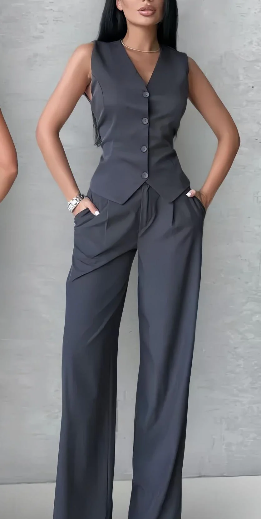 Rita® | Women'S Suit Set With Sleeveless Vest And Comfortable Trousers