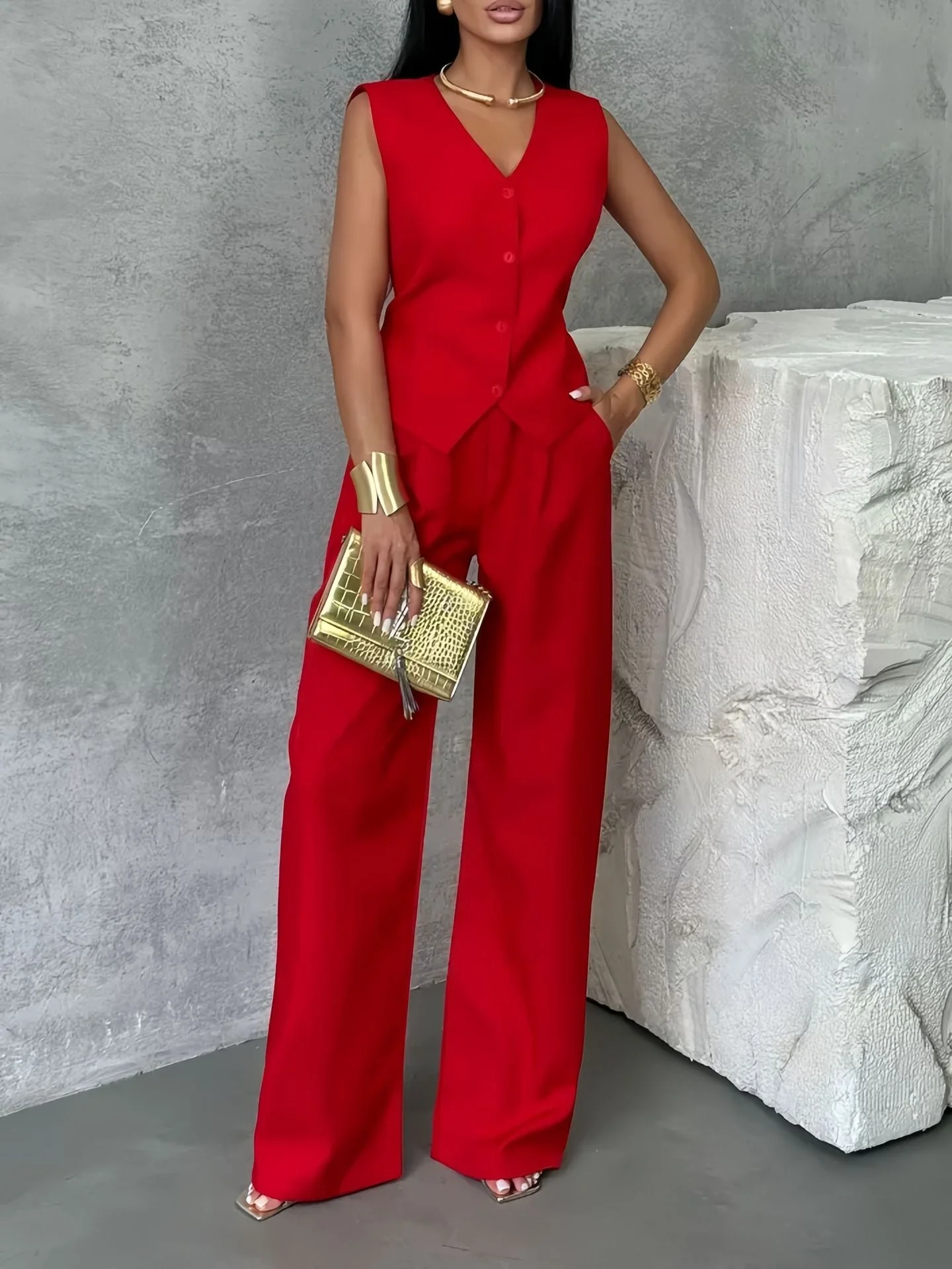 Rita® | Women'S Suit Set With Sleeveless Vest And Comfortable Trousers - Image 6