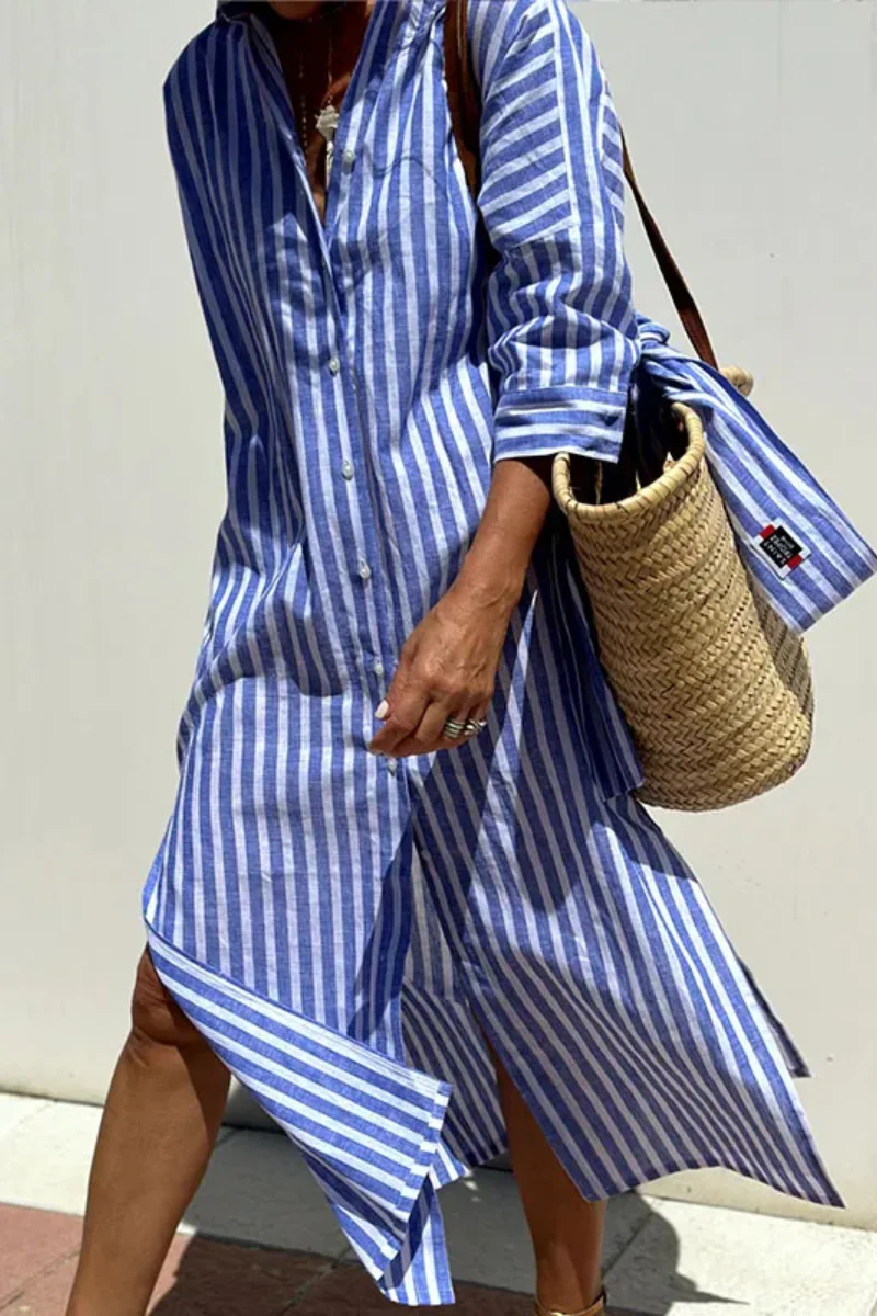 Rocío® | Casual Striped Shirt Blouse - Image 7