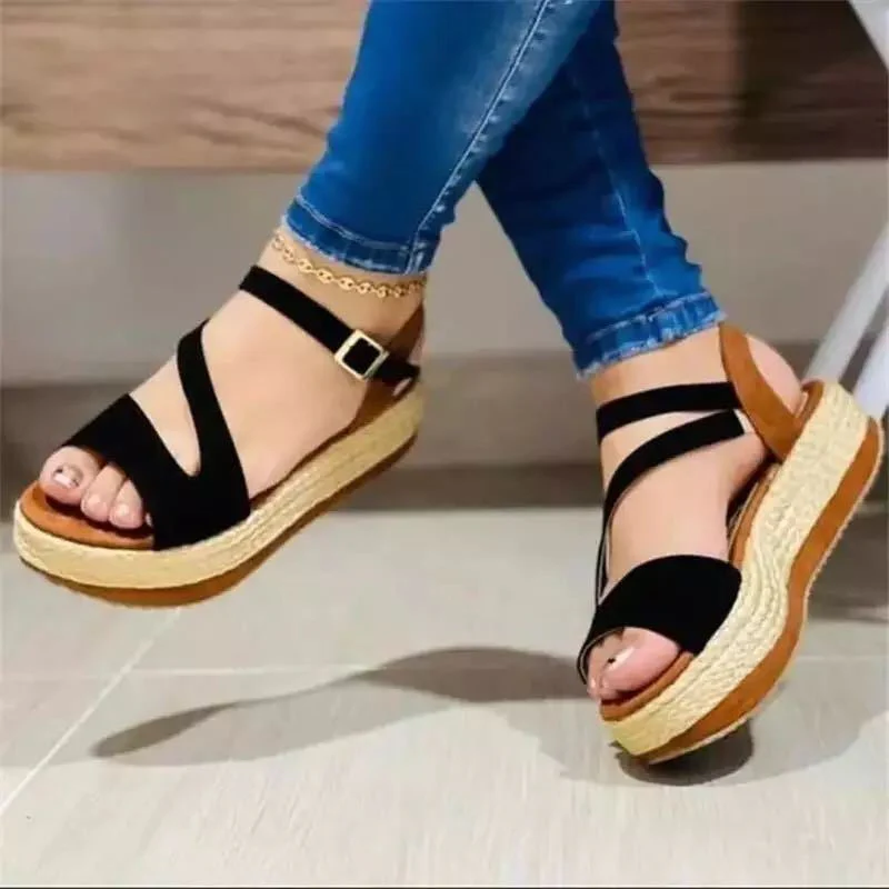 Roma® | Comfort Platform Sandals Hollow Buckle Women Shoes - Image 3