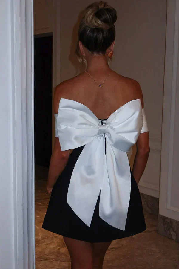 Romina® | Delta Mini Dress Black/White - Image 5