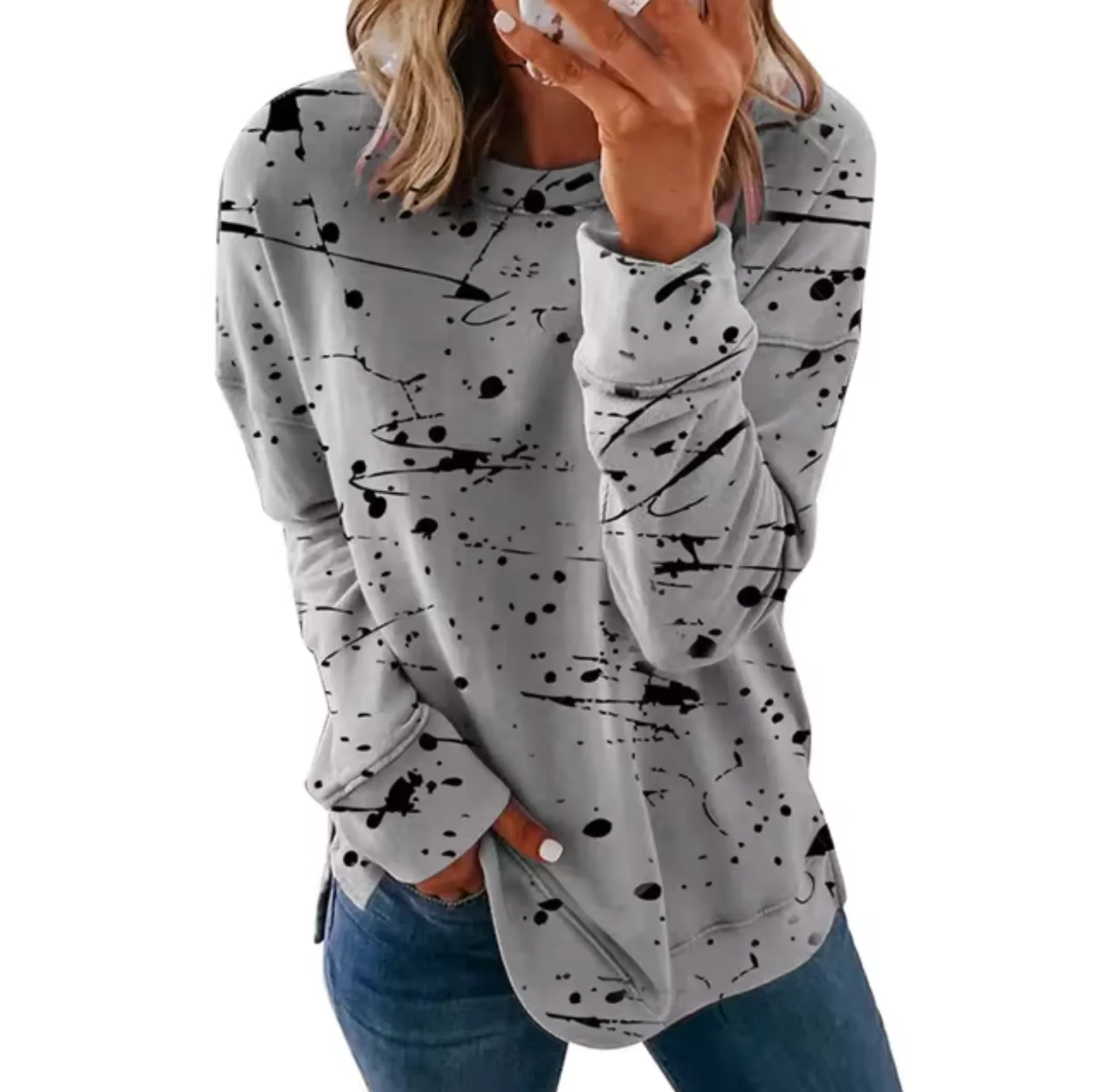 Romina | Oversized cotton long sleeve top - Image 3