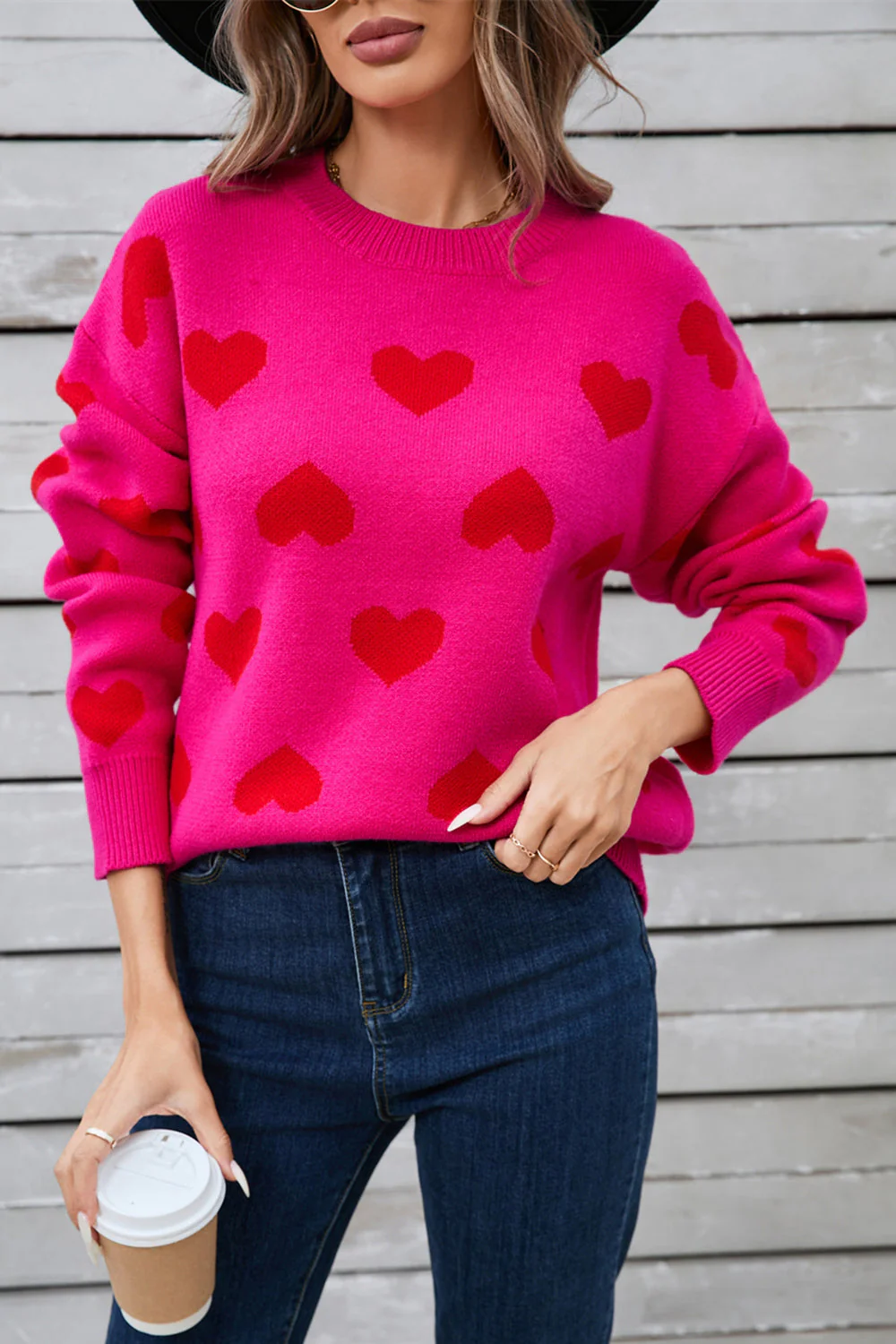 Romy | Heart-shaped, long-sleeved crew neck sweater - Image 12
