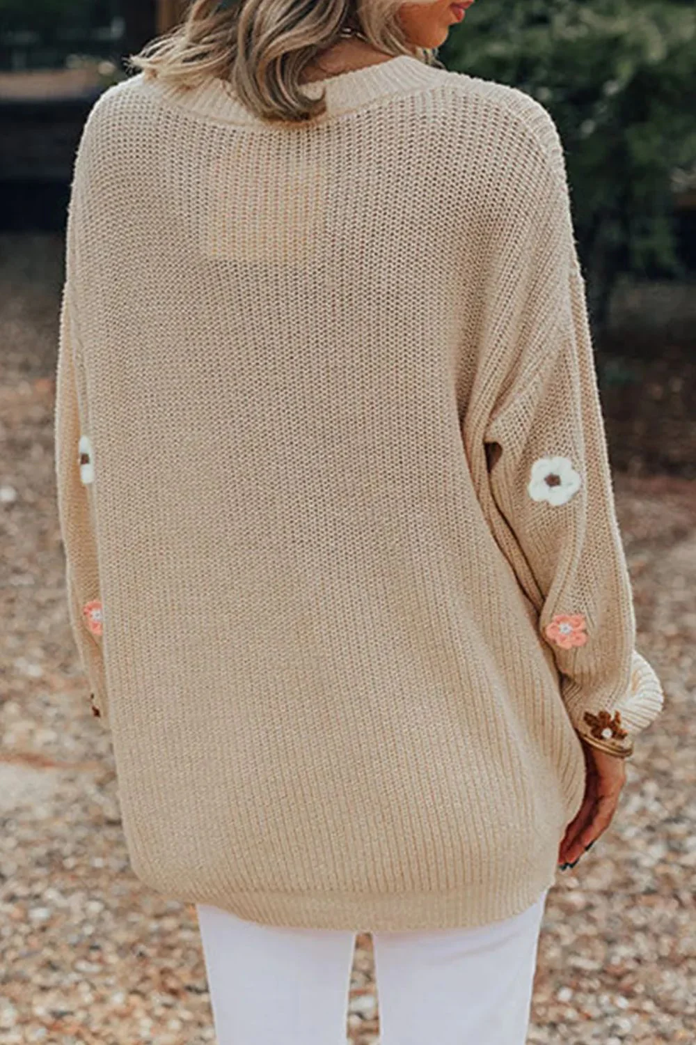 Romy | Long-sleeved sweater with a floral crew neck - Image 2