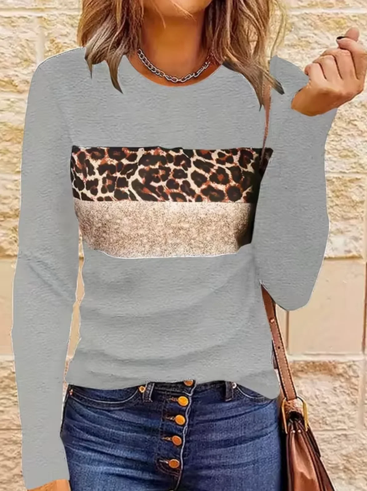 Rosario | Long sleeve leopard print t-shirt - Image 5