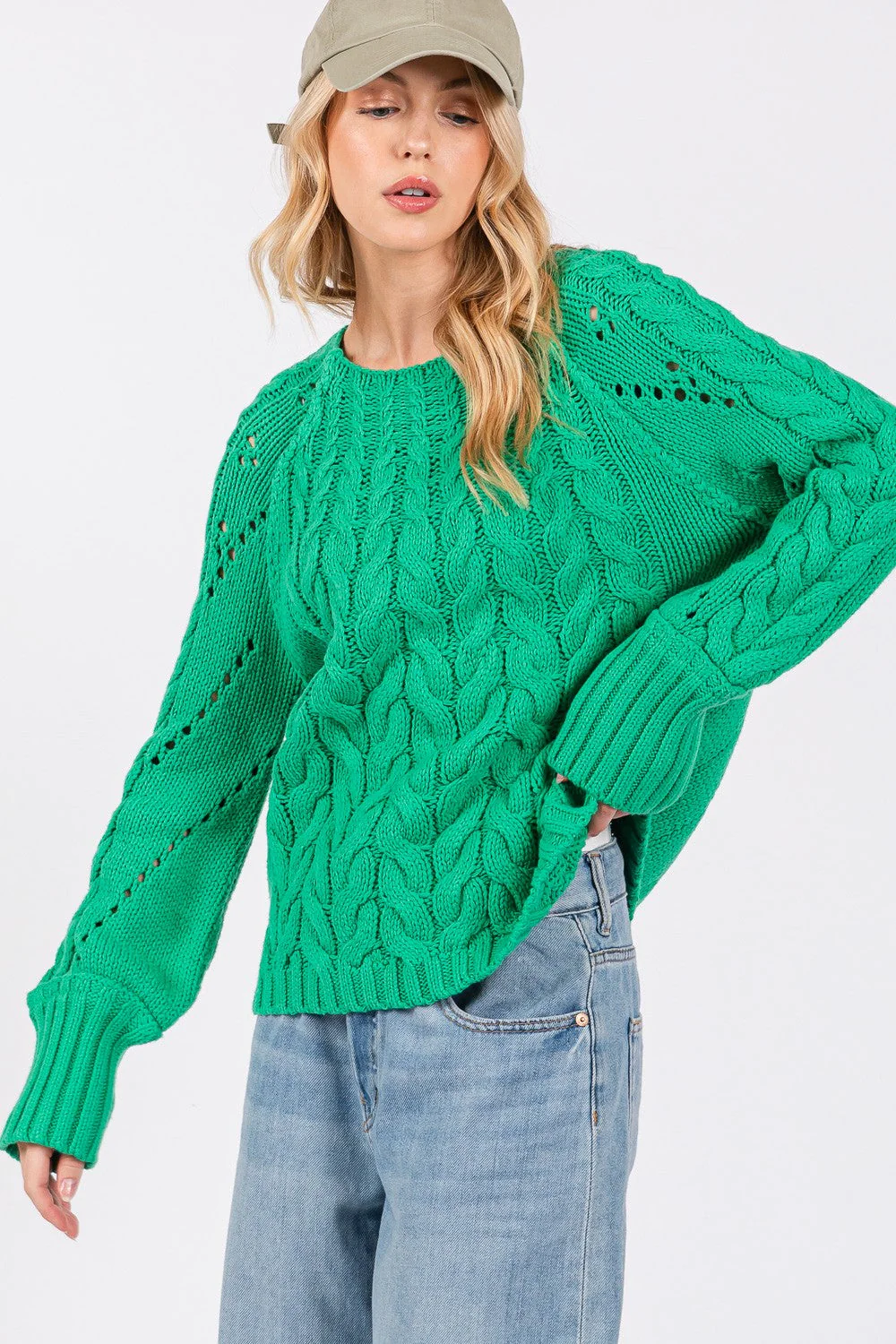 Rosario | Long-sleeved cable knit sweater - Image 3