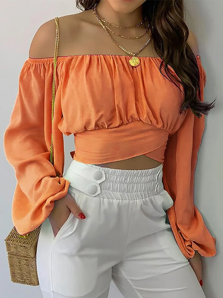 Rosetta® | Chic Long-Sleeved Off-The-Shoulder Top - Image 2