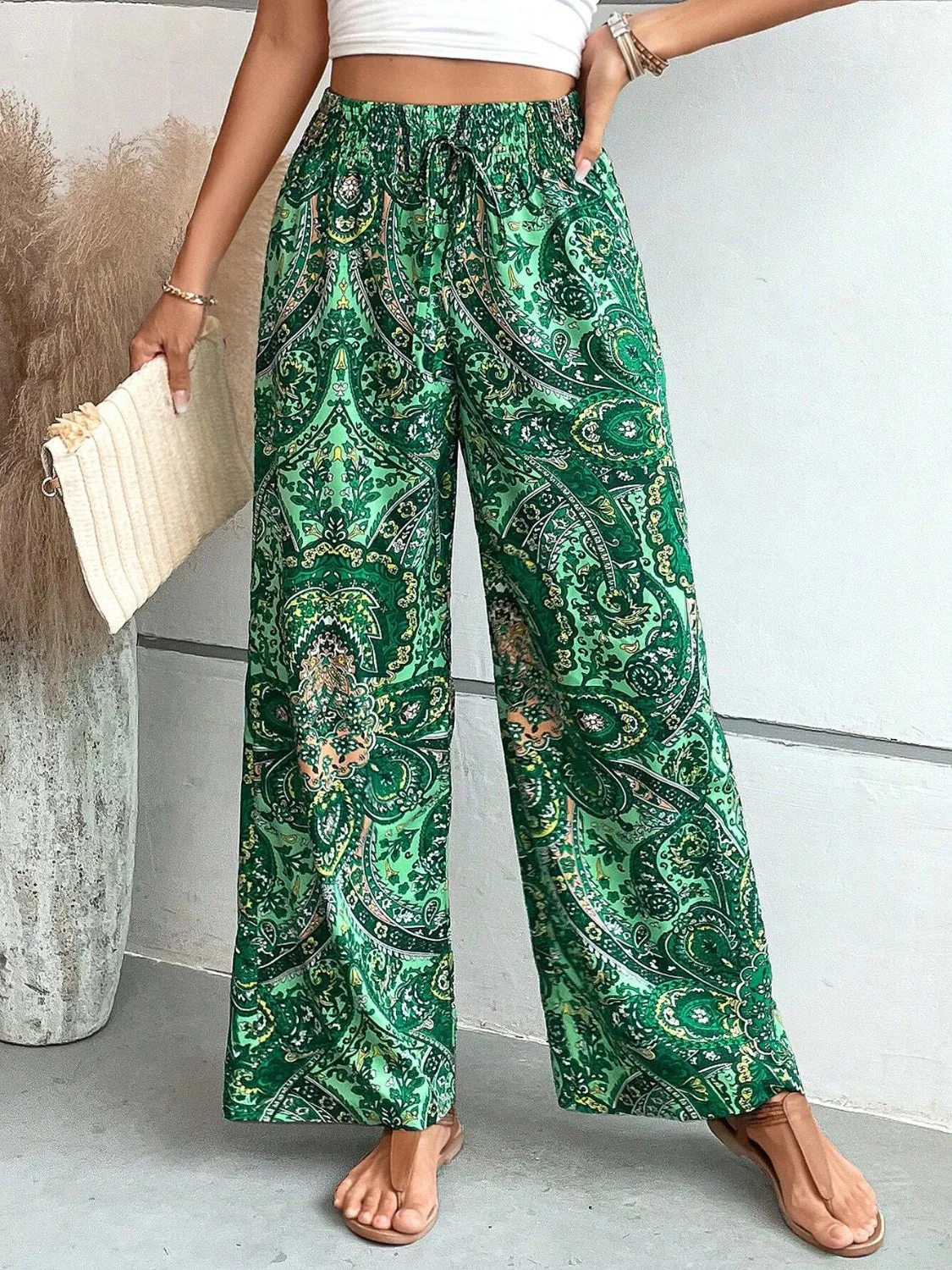 Rowan® | Elegant Printed Wide-Leg Trousers - Image 2