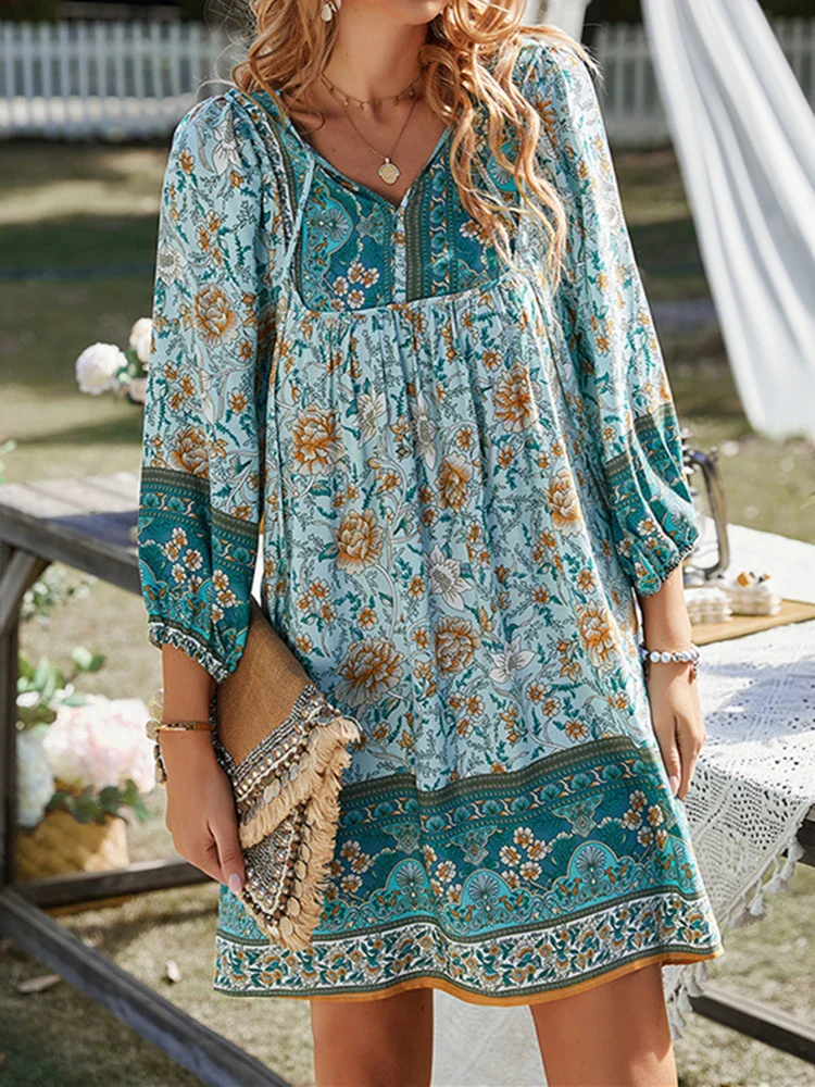 Ruth® | Elegant Half-Sleeve Floral Dress - Image 3