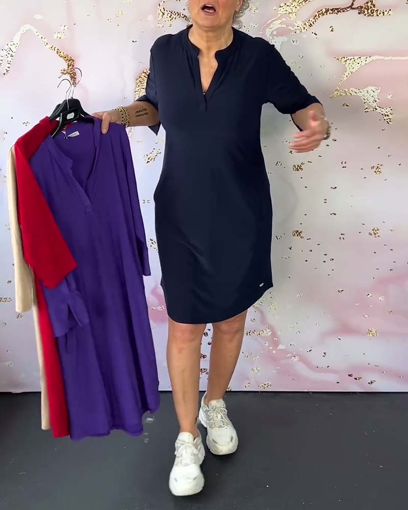 Ruth® | Simple V-Neck Dress - Image 2