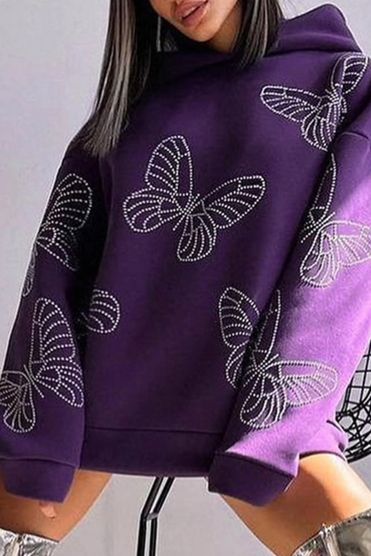 Sabine | Butterfly Hot Drilling Hoodie - Image 6
