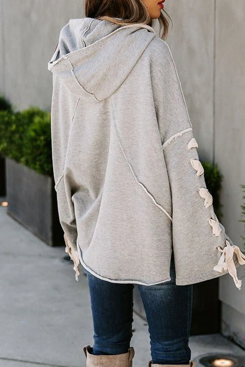Sandra | Casual tops with a fixed bandage and hooded collar - Image 13
