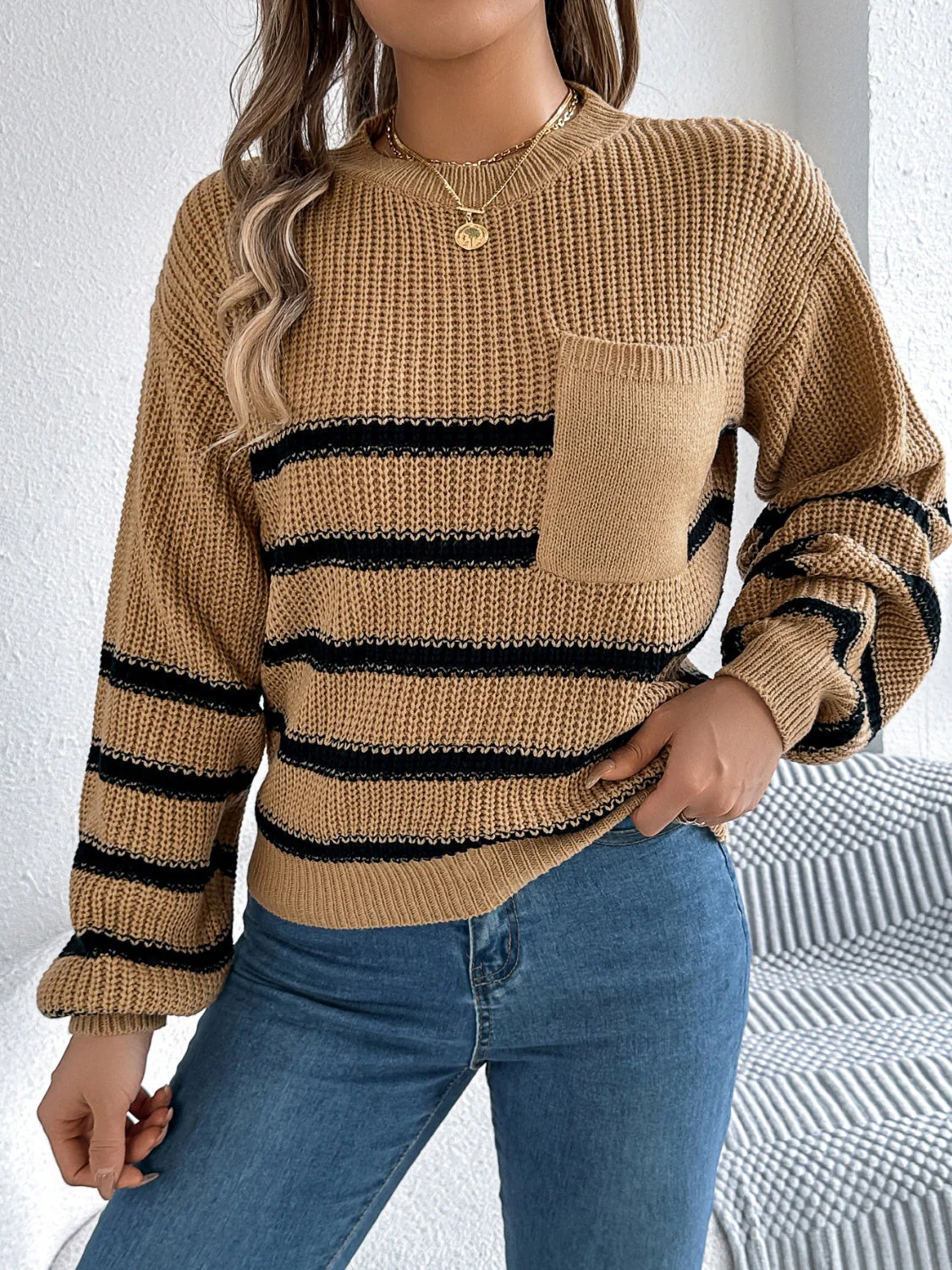 Sandra | Striped long-sleeved sweater with a crew neck - Image 13