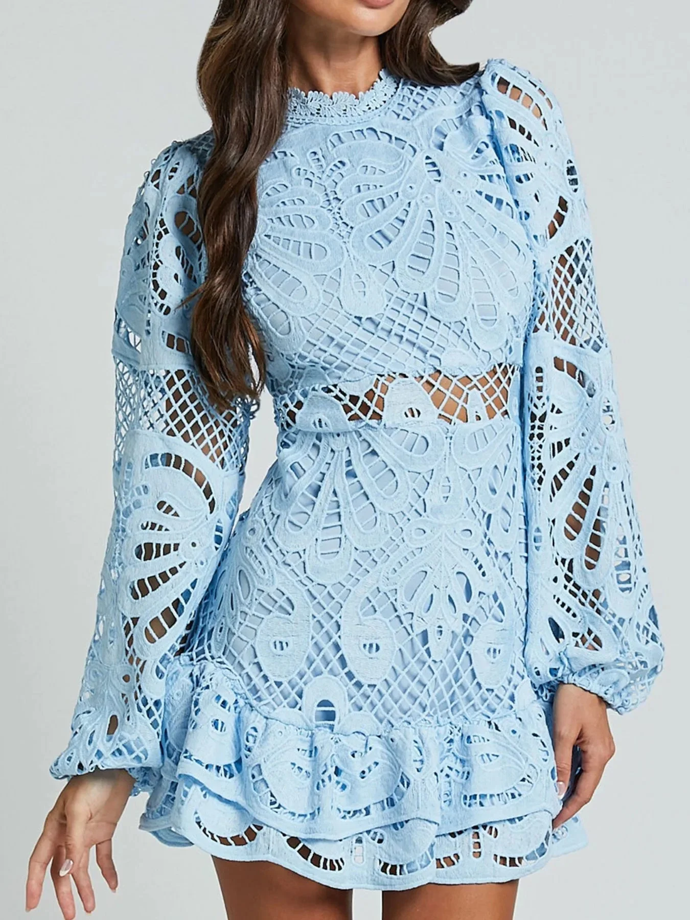 Sara® | Elegant Long-Sleeved Lace Mini Dress - Image 4