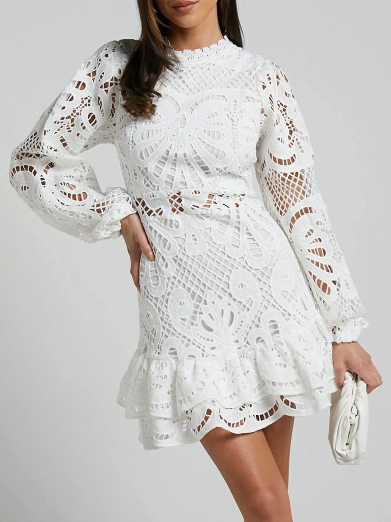 Sara® | Elegant Long-Sleeved Lace Mini Dress - Image 5