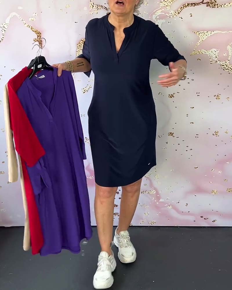 Sara® | Elegant women's dress V-neck - Image 3