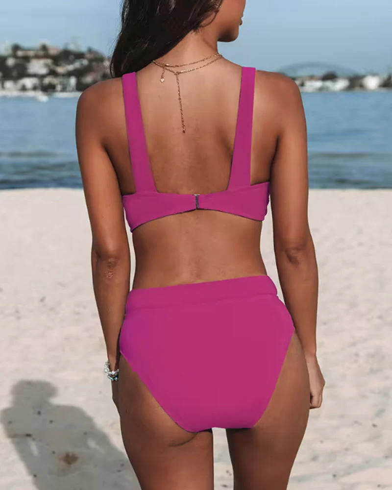 Sara® | Solid Color High Waist Bikinis - Image 7