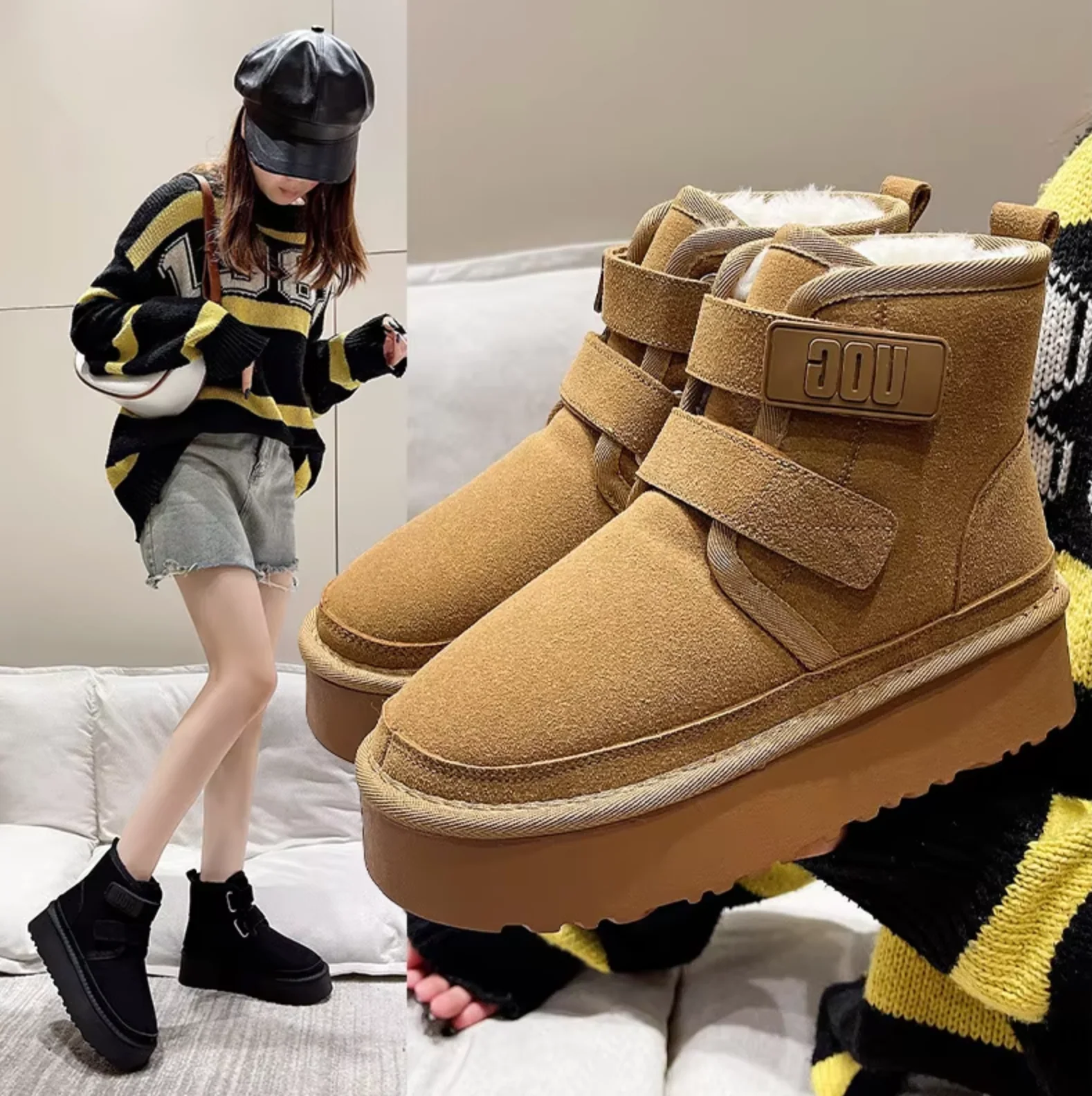 Sara | Suede plush winter boots - Image 2
