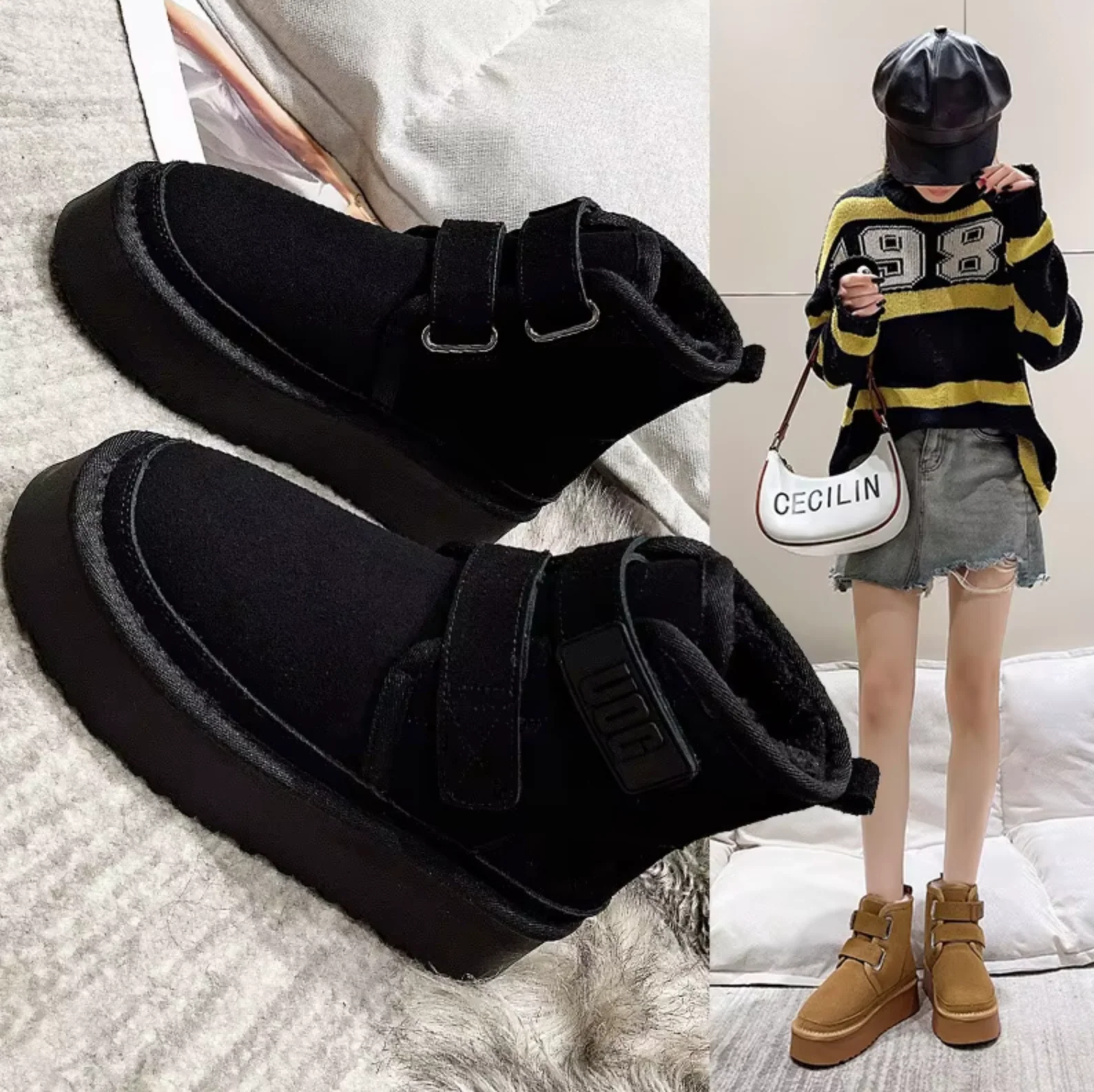 Sara | Suede plush winter boots - Image 3