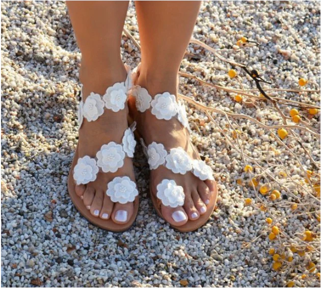 Serena® | Comfort Summer Foreign Trade New Pu Toe Flowers - Image 6
