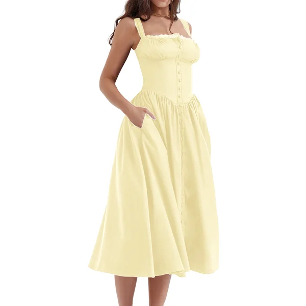 Sharon® | Black Midi Sundress - Image 5