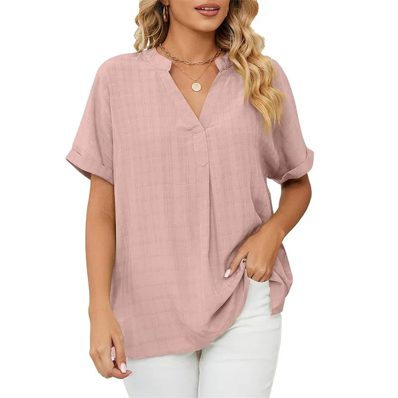 Simone® | Classic V-Neck Short-Sleeved Blouse - Image 3
