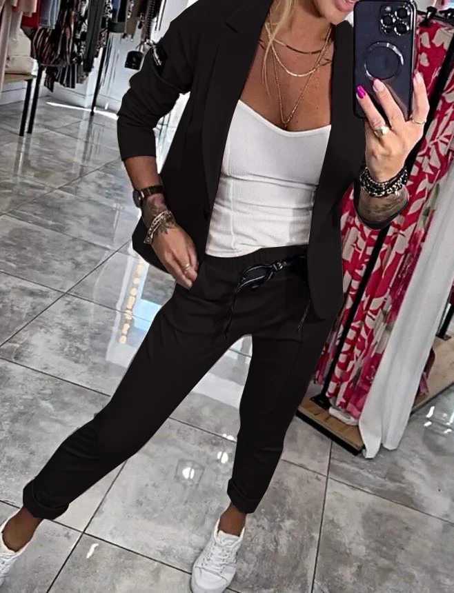 Simone | Elegant cotton jacket and trousers - Image 10