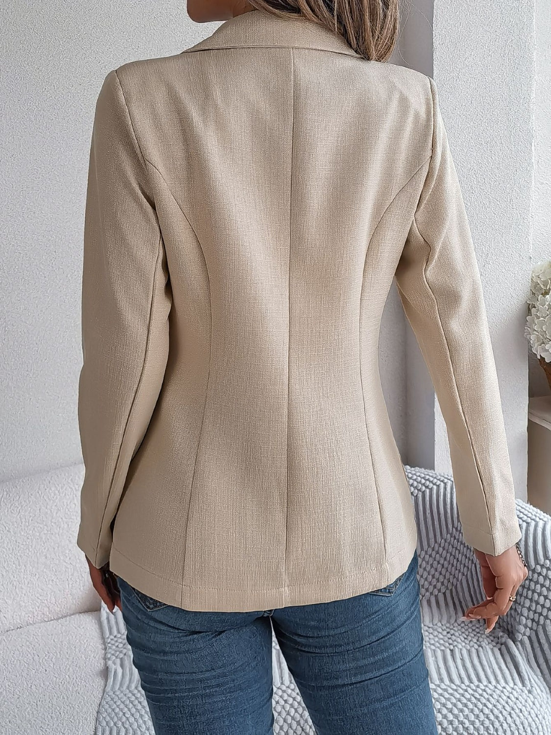 Simone | Long-sleeved blazer with decorative lapel collar and pocket flap - Image 2