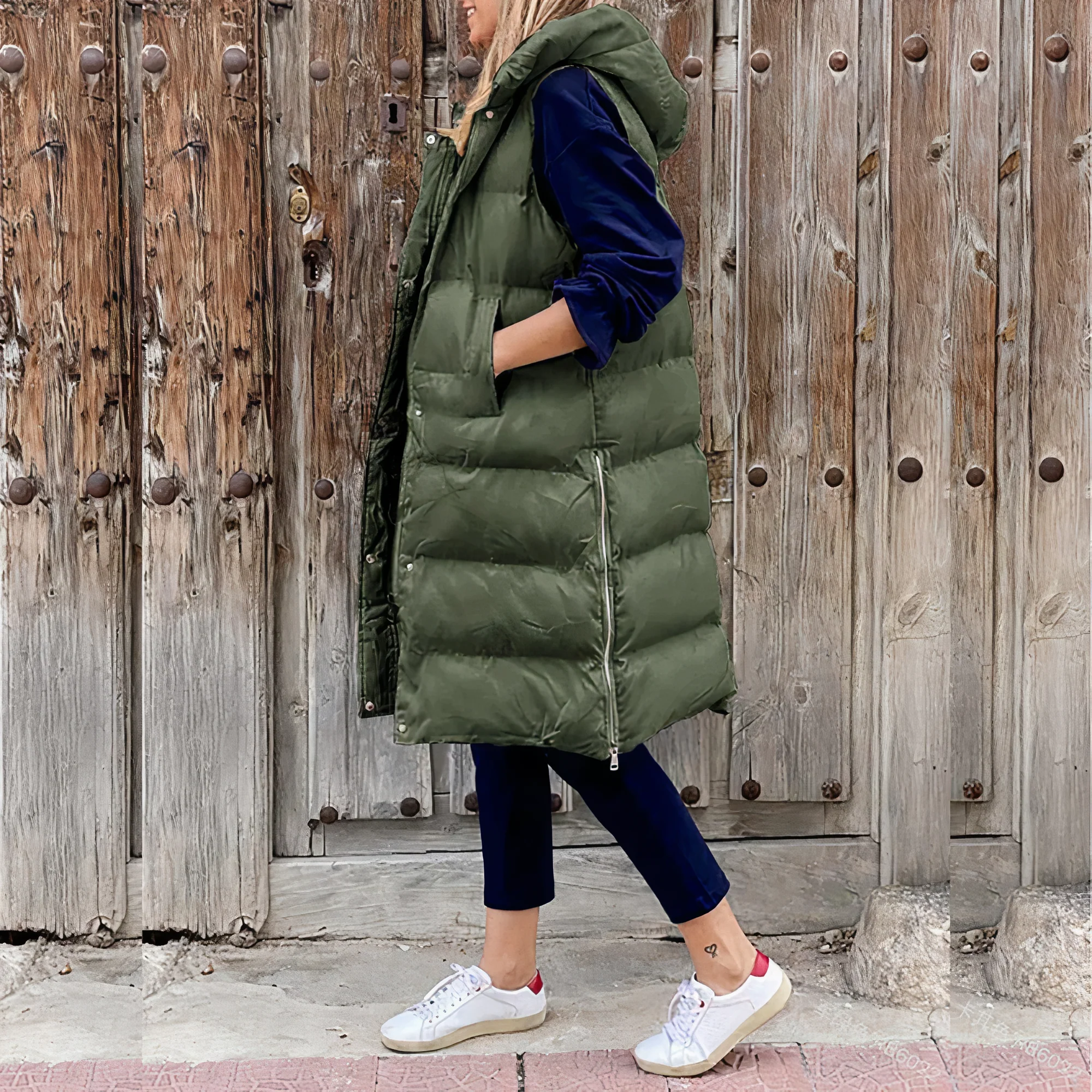 Simone® | Long vest with hood