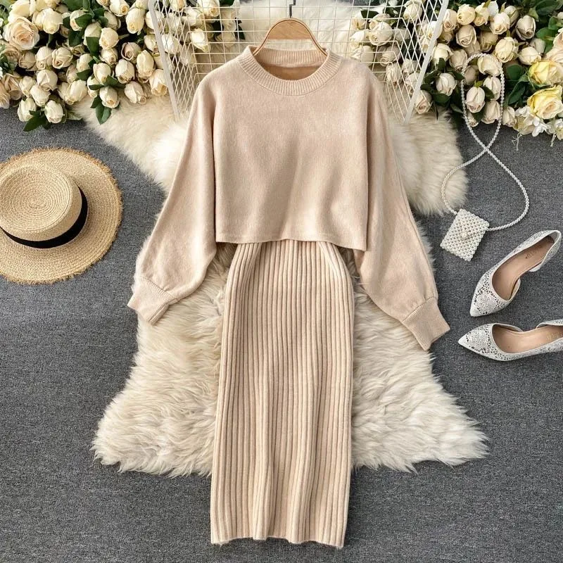 Sofia® | Knitted dress and sweater set for women - Image 2