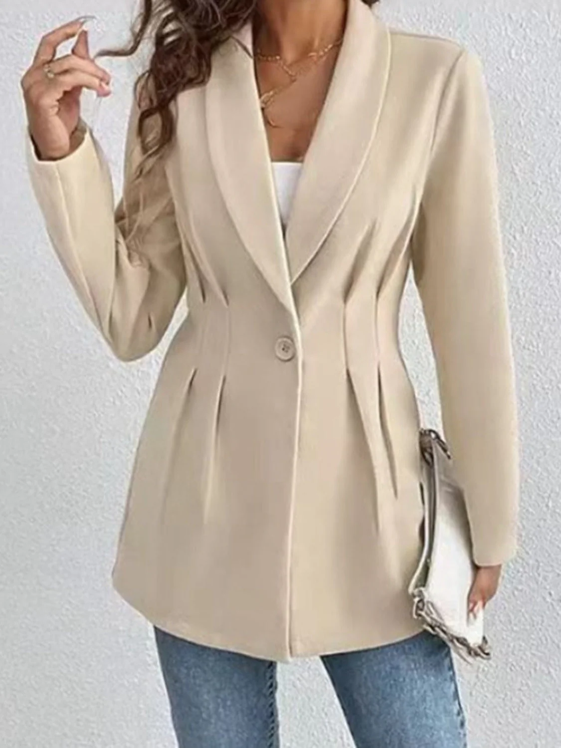Sofia | One button blazer with long sleeves - Image 3