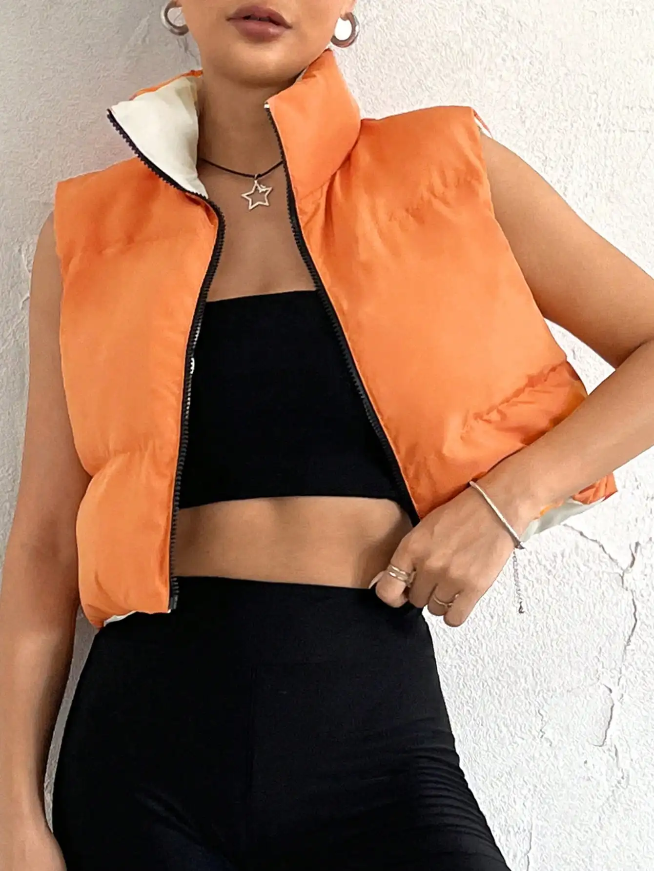 Sofia | Sleeveless women's vest with stand-up collar and zipper - Image 6