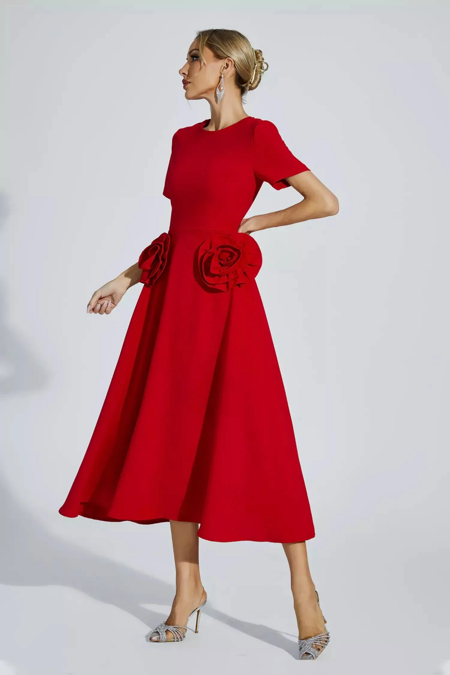 Sol® | Grace Short-Sleeved Midi Dress With Floral - Image 4