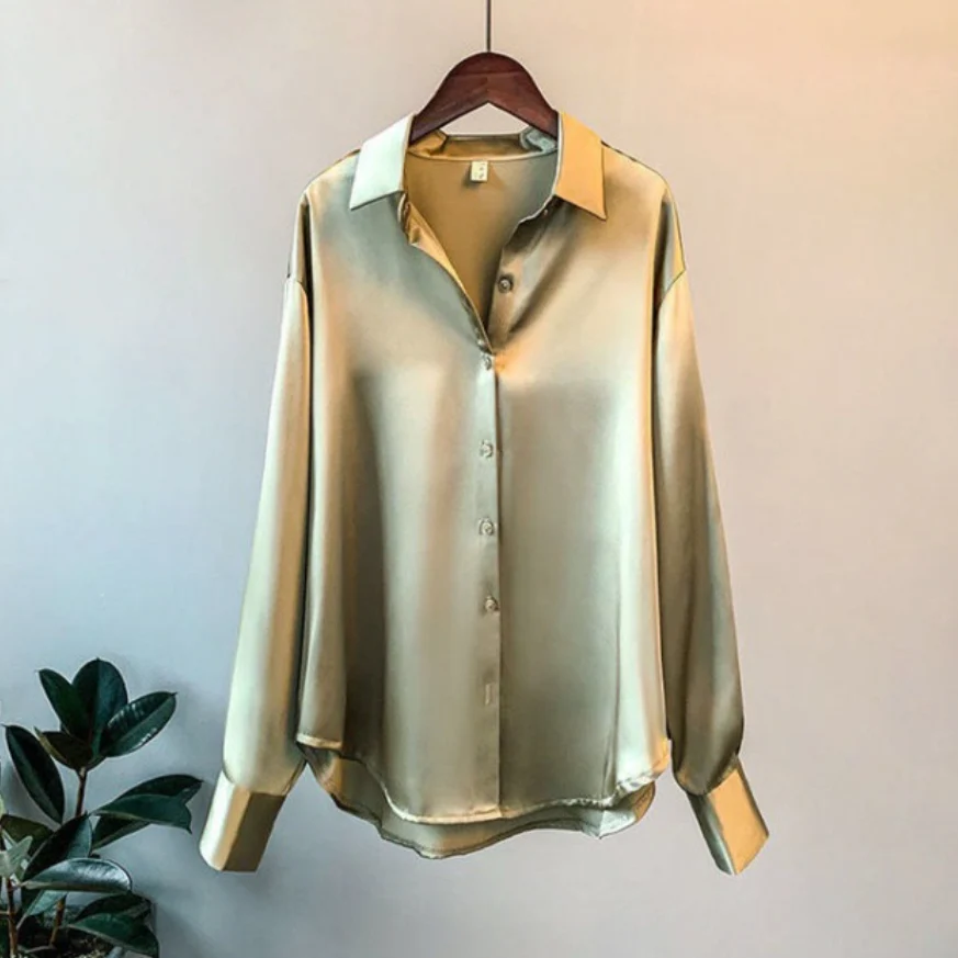 Soledad® | Casual Satin Muslin Blouse - Image 2