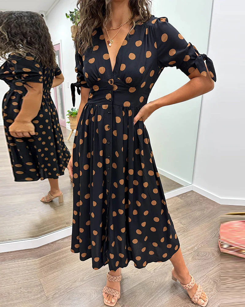 Soledad® | V-Neck Dress With Polka Dots - Image 5