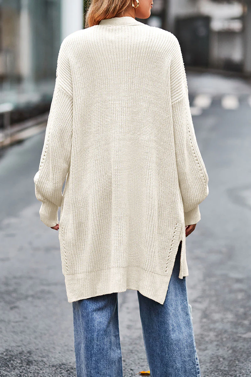 Sonia | Street Solid Pocket Cardigan Collar Tops - Image 3