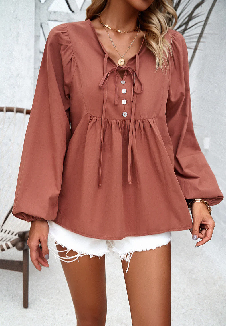 Sophie® | Elegant Casual Loose Button Down Blouse - Image 4
