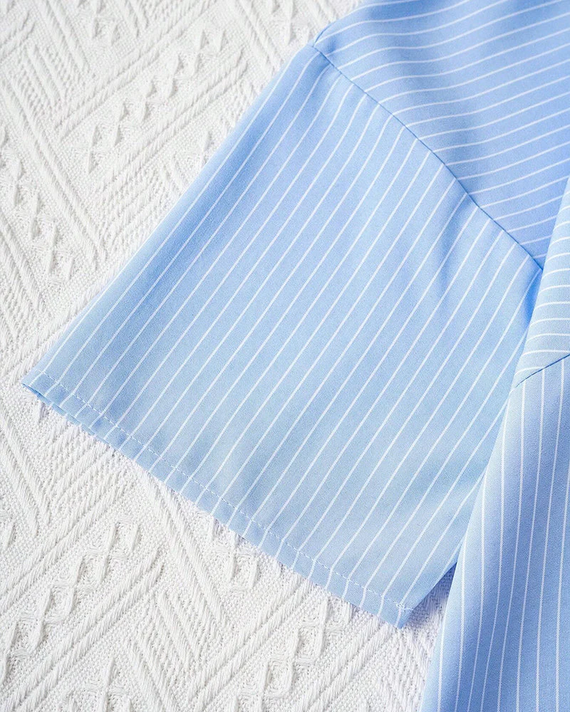 Soraya® | Striped Round-Neck Blouse With Half-Length Sleeves - Image 3