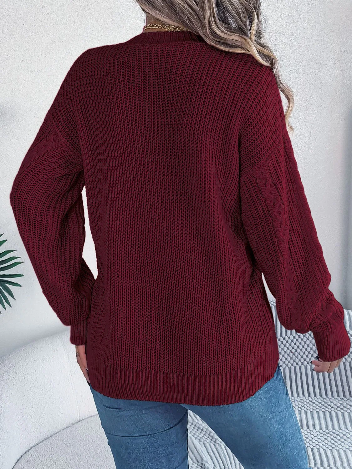 Stefanie | Cable knit cardigan with long sleeves - Image 8