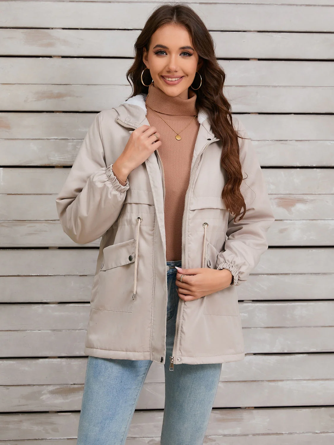 Stefanie | Hooded jacket with drawstring and long sleeves