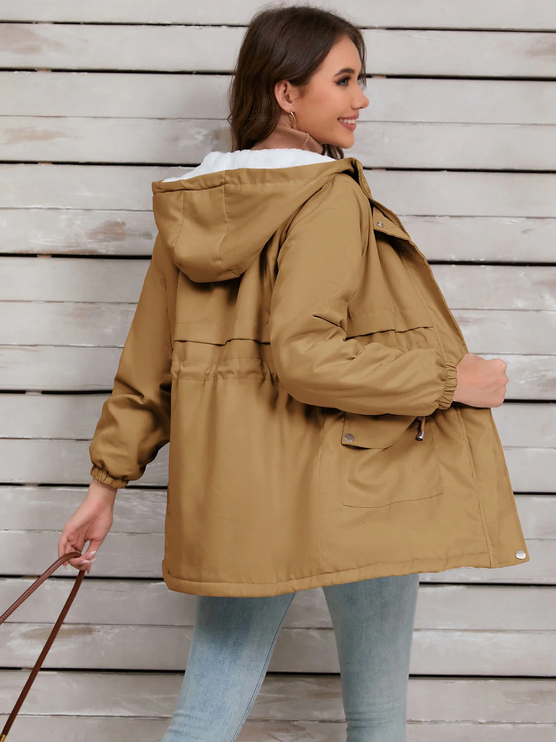 Stefanie | Hooded jacket with drawstring and long sleeves - Image 15