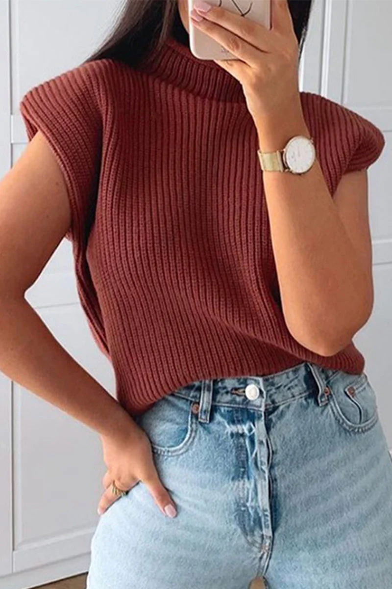 Stella | Casual solid color turtleneck tops - Image 2