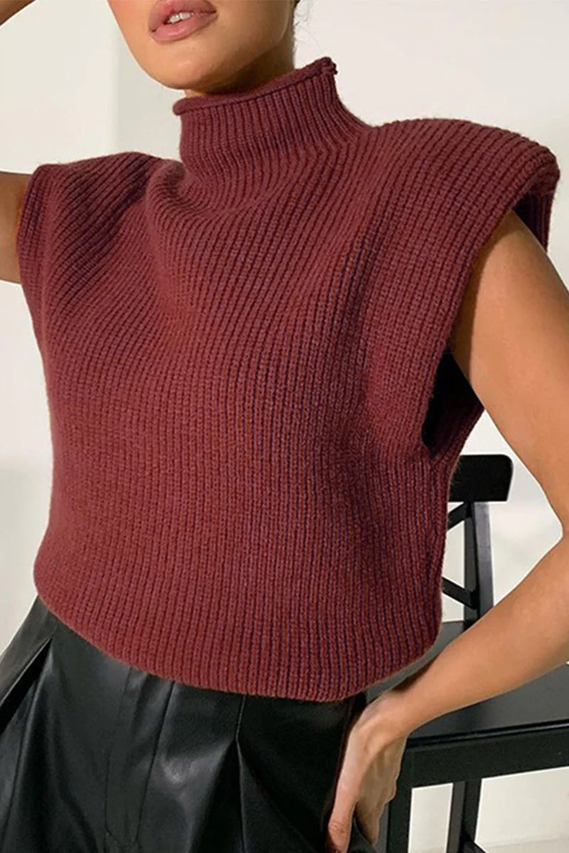 Stella | Casual solid color turtleneck tops - Image 3
