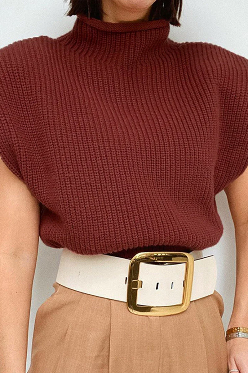 Stella | Casual solid color turtleneck tops - Image 4